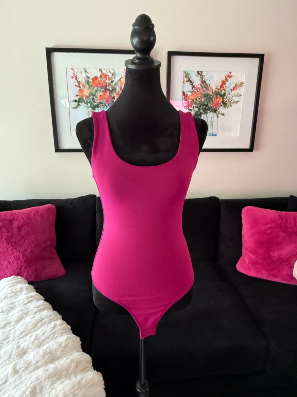 Express Magenta Scoop Neck Bodysuit